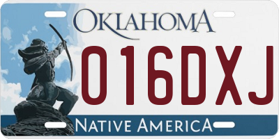 OK license plate 016DXJ