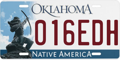 OK license plate 016EDH