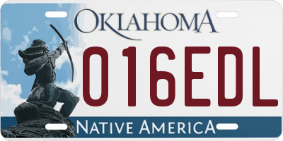 OK license plate 016EDL