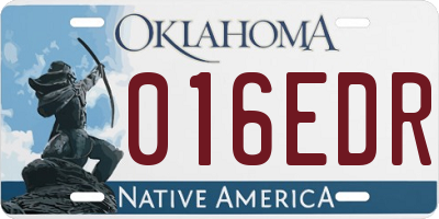 OK license plate 016EDR
