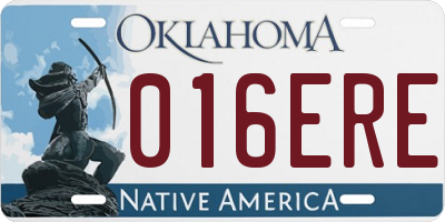 OK license plate 016ERE