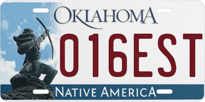 OK license plate 016EST