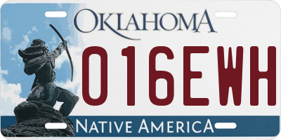 OK license plate 016EWH