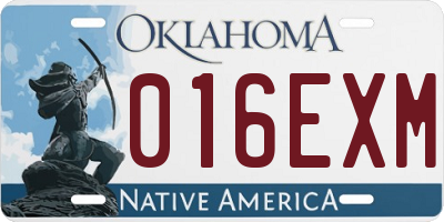 OK license plate 016EXM
