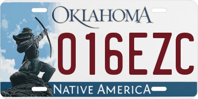 OK license plate 016EZC