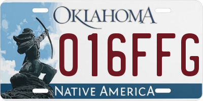 OK license plate 016FFG