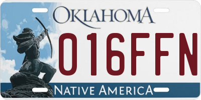 OK license plate 016FFN