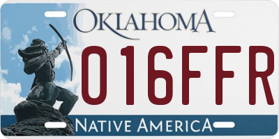 OK license plate 016FFR
