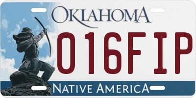 OK license plate 016FIP