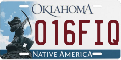 OK license plate 016FIQ