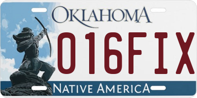 OK license plate 016FIX