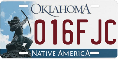 OK license plate 016FJC