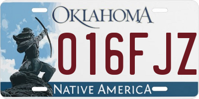 OK license plate 016FJZ