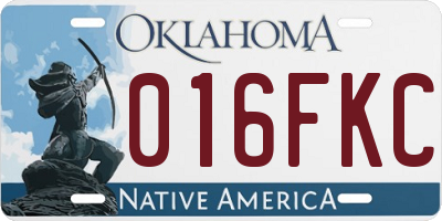 OK license plate 016FKC