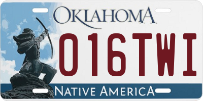 OK license plate 016TWI