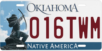 OK license plate 016TWM