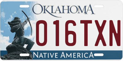 OK license plate 016TXN