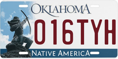 OK license plate 016TYH