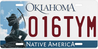 OK license plate 016TYM