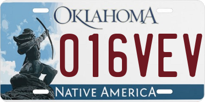 OK license plate 016VEV