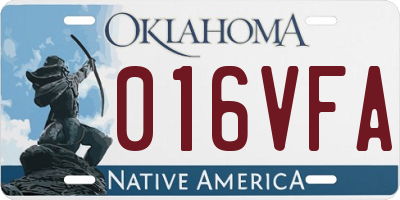 OK license plate 016VFA