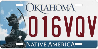 OK license plate 016VQV