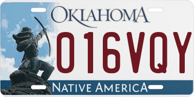 OK license plate 016VQY