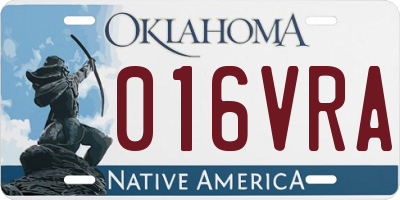 OK license plate 016VRA