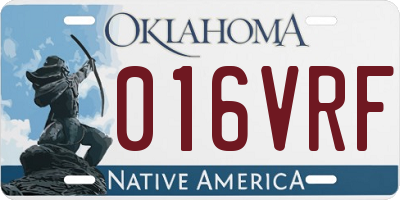 OK license plate 016VRF