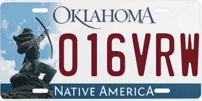 OK license plate 016VRW