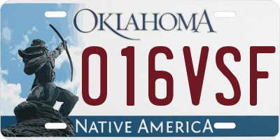 OK license plate 016VSF