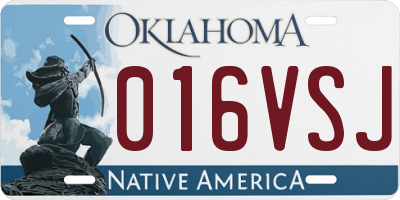 OK license plate 016VSJ