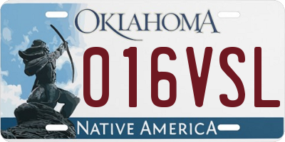OK license plate 016VSL