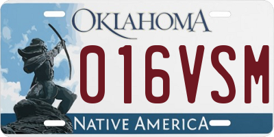 OK license plate 016VSM