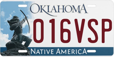 OK license plate 016VSP