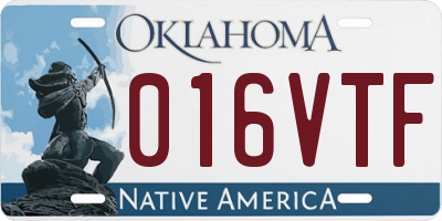 OK license plate 016VTF