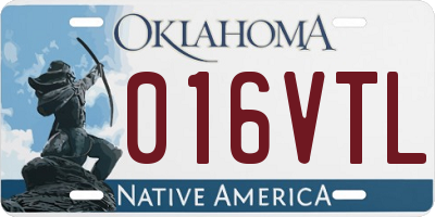 OK license plate 016VTL