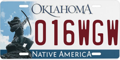 OK license plate 016WGW