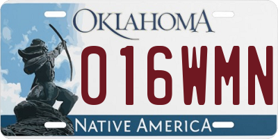 OK license plate 016WMN