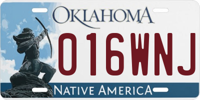 OK license plate 016WNJ