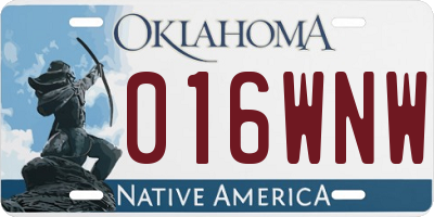 OK license plate 016WNW