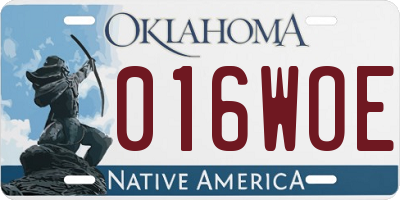OK license plate 016WOE
