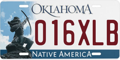 OK license plate 016XLB