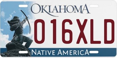 OK license plate 016XLD