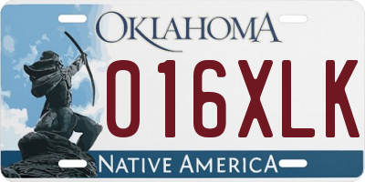 OK license plate 016XLK