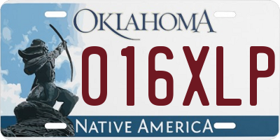 OK license plate 016XLP