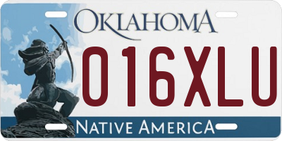 OK license plate 016XLU