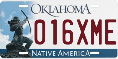 OK license plate 016XME