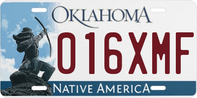 OK license plate 016XMF