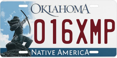 OK license plate 016XMP